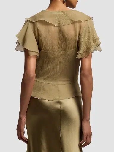 Ralph Lauren Collection Women's Kristina Crinkle Chiffon Blouse | Thumbnail 5 Ralph Lauren Collection Women's Kristina Crinkle Chiffon Blouse | Thumbnail 5