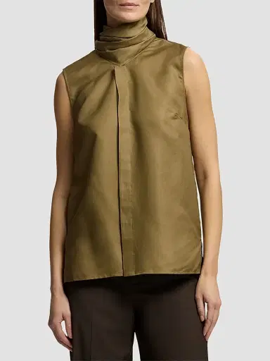 Ralph Lauren Collection Women's Gilmore Satin Taffeta Top - Porcini - Size 8 | Thumbnail 2