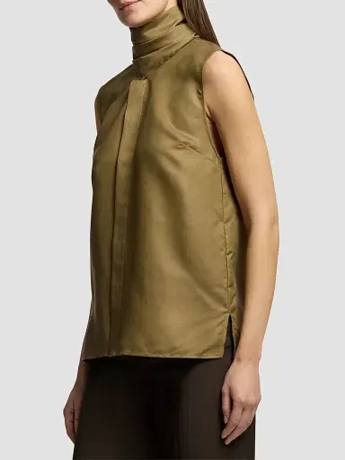 Ralph Lauren Collection Women's Gilmore Satin Taffeta Top - Porcini - Size 8 | Thumbnail 3