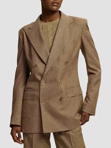 Ralph Lauren Collection Women's Lily Glen Plaid Silk Blazer | Thumbnail 4