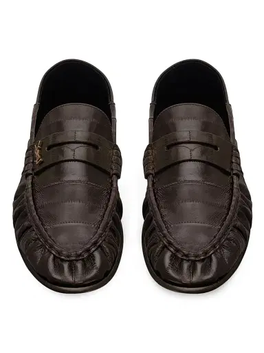 Saint Laurent Women's Le Foldable Loafers in Eel - Burnt Brown - Size 11 | Thumbnail 3