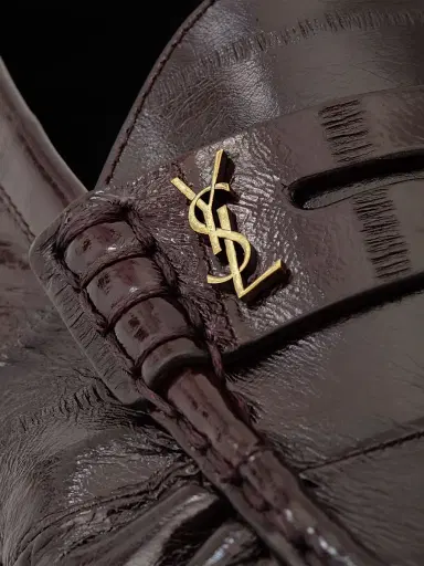 Saint Laurent Women's Le Foldable Loafers in Eel - Burnt Brown - Size 11 | Thumbnail 5
