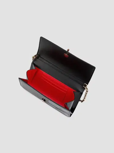 Christian Louboutin Women's Bettina Patent Leather Chain Wallet - Black | Thumbnail 5