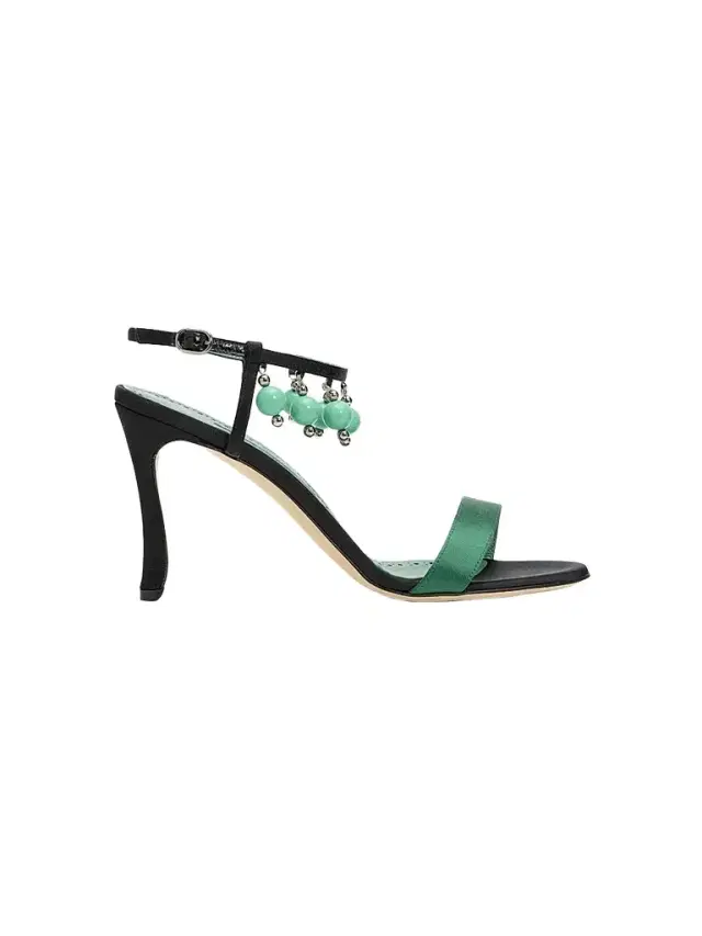 Manolo Blahnik Women's Kasasan 90MM Embellished Sandals - Dark Green Black