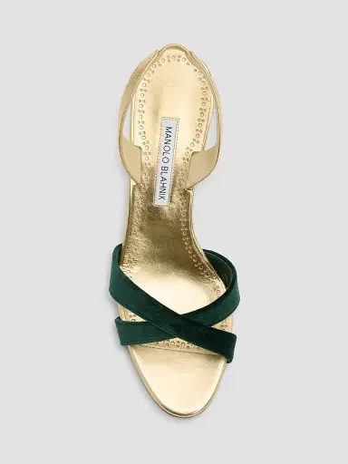 Manolo Blahnik Women's Callydra 90MM Velvet-Trimmed Slingback Sandals | Thumbnail 5 Manolo Blahnik Women's Callydra 90MM Velvet-Trimmed Slingback Sandals | Thumbnail 5