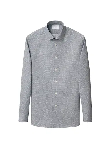 Eton Men's Geometric Twill Slim-Fit Shirt - Navy Blue - Size 17.5 | Thumbnail 2
