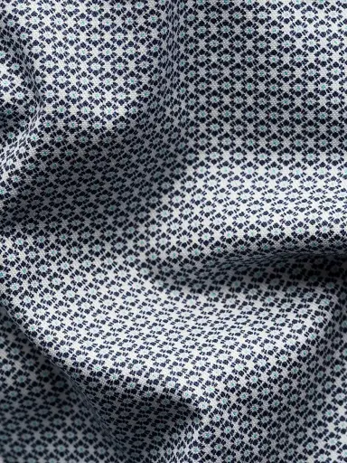 Eton Men's Geometric Twill Slim-Fit Shirt - Navy Blue - Size 17.5 | Thumbnail 8
