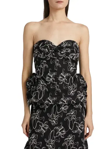 Kika Vargas Women's Tasha Floral-Embroidered Cotton Bustier Top | Thumbnail 3 Kika Vargas Women's Tasha Floral-Embroidered Cotton Bustier Top | Thumbnail 3