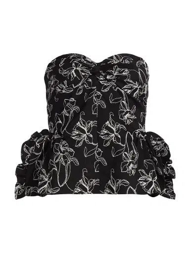 Kika Vargas Women's Tasha Floral-Embroidered Cotton Bustier Top | Thumbnail 1 Kika Vargas Women's Tasha Floral-Embroidered Cotton Bustier Top | Thumbnail 1