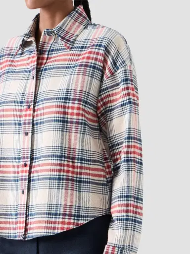 Akris punto Women's Plaid Brushed Cotton Flannel Shirt | Thumbnail 5 Akris punto Women's Plaid Brushed Cotton Flannel Shirt | Thumbnail 5