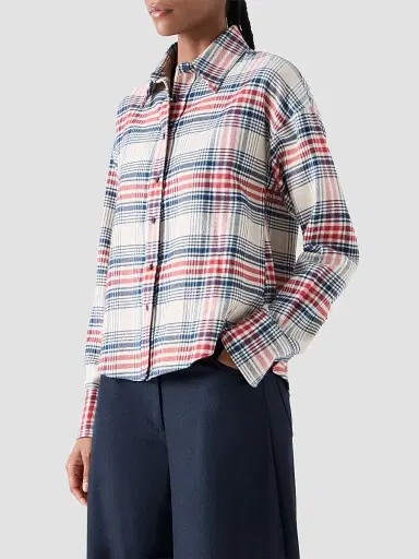 Akris punto Women's Plaid Brushed Cotton Flannel Shirt | Thumbnail 6 Akris punto Women's Plaid Brushed Cotton Flannel Shirt | Thumbnail 6