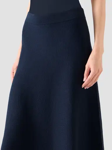 Akris punto Women's Stretch-Wool Midi Skirt - Navy - Size 16 | Thumbnail 4