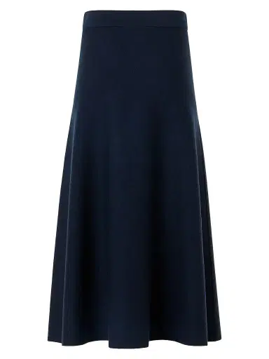 Akris punto Women's Stretch-Wool Midi Skirt - Navy - Size 16 | Thumbnail 1