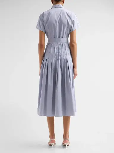 Akris Women's Belted Cotton Midi Dress | Thumbnail 3