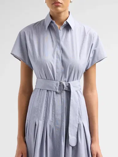 Akris Women's Belted Cotton Midi Dress | Thumbnail 5
