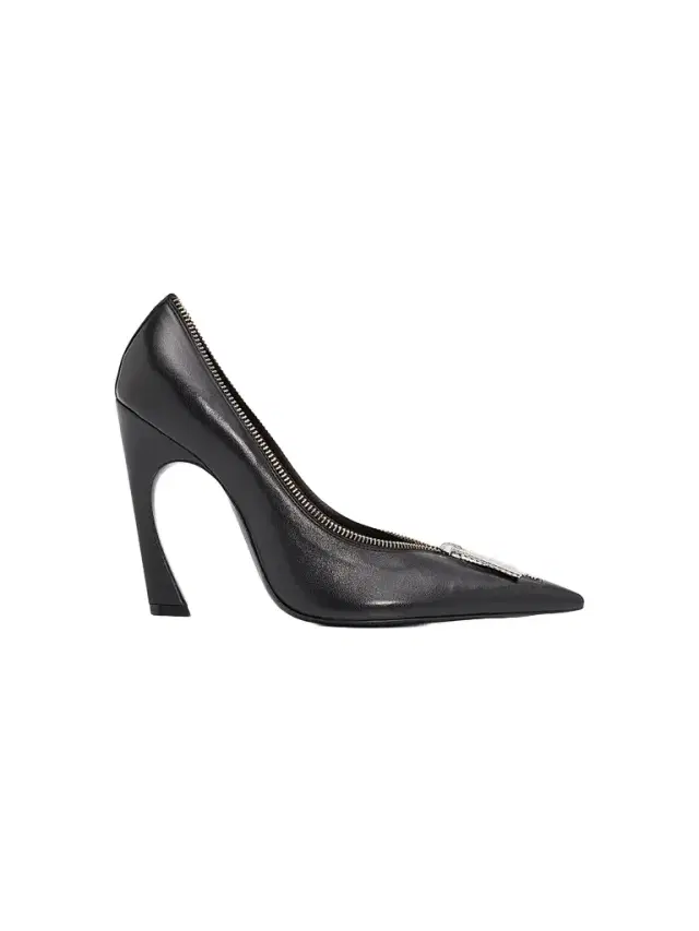 Women's Lexi 110MM Zip-Detail Leather Pumps - Black