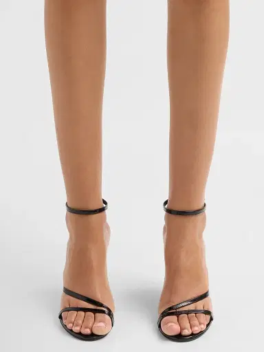 Schutz Women's Tessa 100MM Leather Sandals - Black | Thumbnail 2