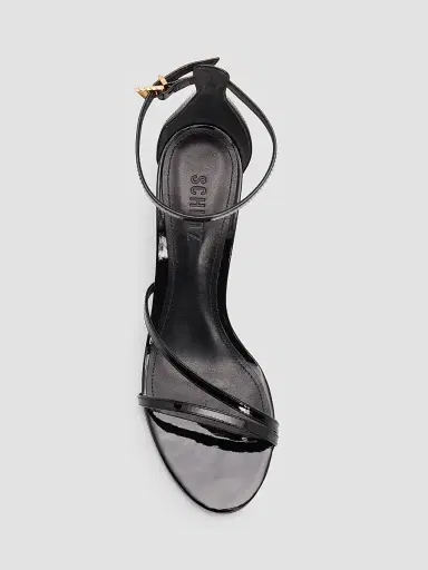 Schutz Women's Tessa 100MM Leather Sandals - Black | Thumbnail 5