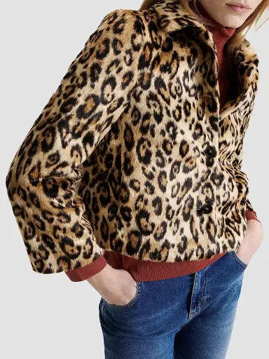 Marella Women's Boxy Pony Skin Print Jersey Jacket - Size 8 | Thumbnail 3 Marella Women's Boxy Pony Skin Print Jersey Jacket - Size 8 | Thumbnail 3