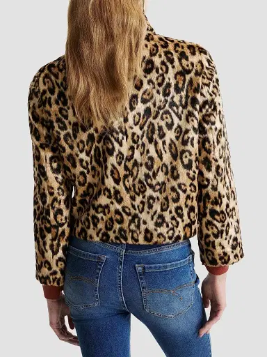 Marella Women's Boxy Pony Skin Print Jersey Jacket - Size 8 | Thumbnail 4 Marella Women's Boxy Pony Skin Print Jersey Jacket - Size 8 | Thumbnail 4