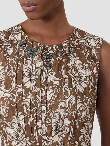 Max Mara Women's Printed Cotton Voile Midi Dress | Thumbnail 5 Max Mara Women's Printed Cotton Voile Midi Dress | Thumbnail 5