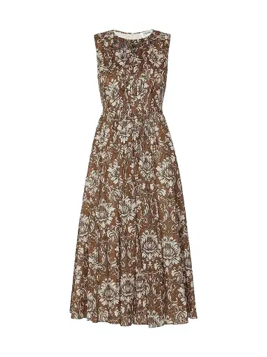 Max Mara Women's Printed Cotton Voile Midi Dress | Thumbnail 1 Max Mara Women's Printed Cotton Voile Midi Dress | Thumbnail 1