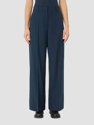 Weekend Max Mara Women's Stretch Wool Palazzo Trousers - Navy | Thumbnail 3
