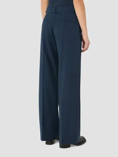 Weekend Max Mara Women's Stretch Wool Palazzo Trousers - Navy | Thumbnail 4