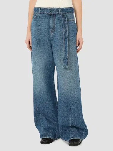 Weekend Max Mara Women's Wide Fit Cotton Denim Jeans - Blue | Thumbnail 3