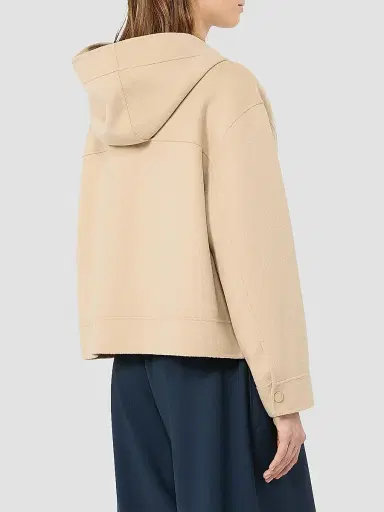 Weekend Max Mara Women's Double Wool Hooded Jacket - Sand - Size 6 | Thumbnail 4