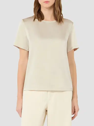 Weekend Max Mara Women's Satin Crew Neck T-Shirt - | Thumbnail 3