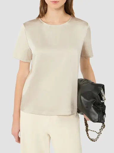 Weekend Max Mara Women's Satin Crew Neck T-Shirt - | Thumbnail 5