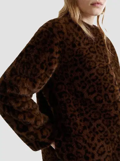 Marella Women's Animal Print Coat - Cocoa - Size 12 | Thumbnail 5 Marella Women's Animal Print Coat - Cocoa - Size 12 | Thumbnail 5