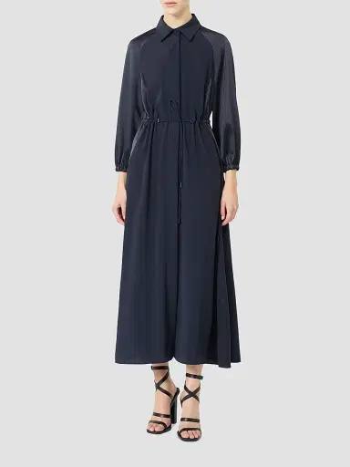 Max Mara Women's Satin Shirt Dress - Ultramarine | Thumbnail 2 Max Mara Women's Satin Shirt Dress - Ultramarine | Thumbnail 2
