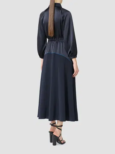 Max Mara Women's Satin Shirt Dress - Ultramarine | Thumbnail 4 Max Mara Women's Satin Shirt Dress - Ultramarine | Thumbnail 4