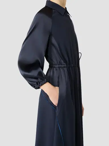 Max Mara Women's Satin Shirt Dress - Ultramarine | Thumbnail 5 Max Mara Women's Satin Shirt Dress - Ultramarine | Thumbnail 5