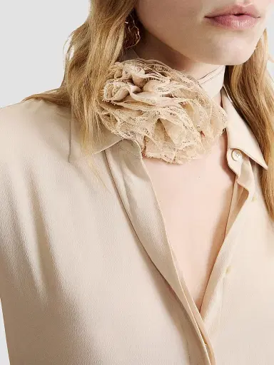 Marella Women's Silk Blend Shirt - Sand - Size 14 | Thumbnail 4 Marella Women's Silk Blend Shirt - Sand - Size 14 | Thumbnail 4