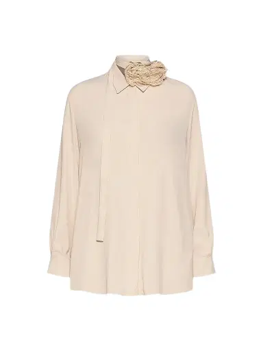 Marella Women's Silk Blend Shirt - Sand - Size 14 | Thumbnail 1 Marella Women's Silk Blend Shirt - Sand - Size 14 | Thumbnail 1