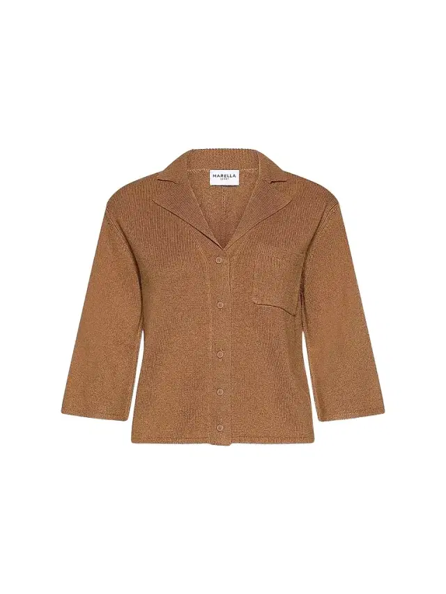 Marella Women's Boxy Cashmere and Wool Shirt Jacket - Camel