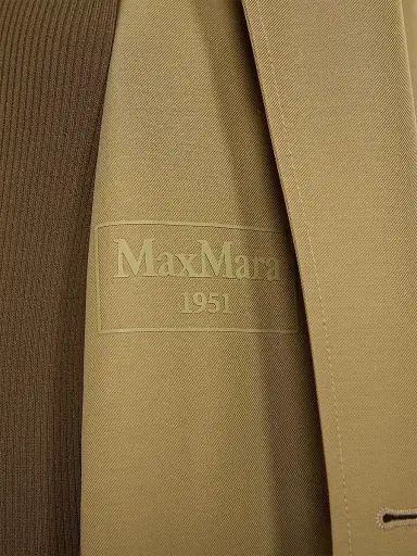 Max Mara Women's Water Repellent Wool Blend Gabardine Trench Coat - Kaki | Thumbnail 6