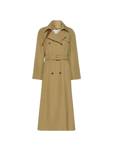 Max Mara Women's Water Repellent Wool Blend Gabardine Trench Coat - Kaki | Thumbnail 1