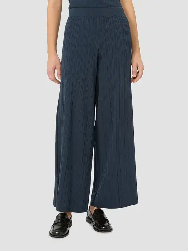 Weekend Max Mara Women's Plisse Pleated Viscose Yarn Trousers - Navy - Size XL | Thumbnail 3 Weekend Max Mara Women's Plisse Pleated Viscose Yarn Trousers - Navy - Size XL | Thumbnail 3