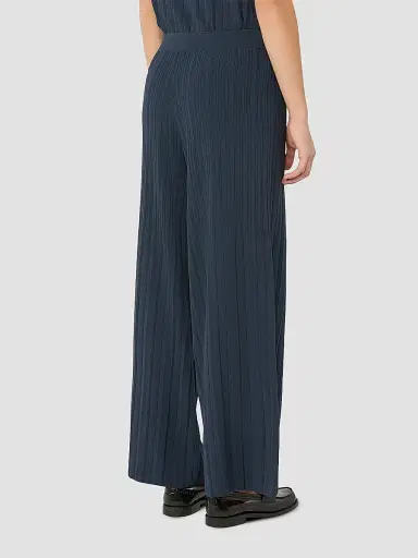 Weekend Max Mara Women's Plisse Pleated Viscose Yarn Trousers - Navy - Size XL | Thumbnail 4 Weekend Max Mara Women's Plisse Pleated Viscose Yarn Trousers - Navy - Size XL | Thumbnail 4