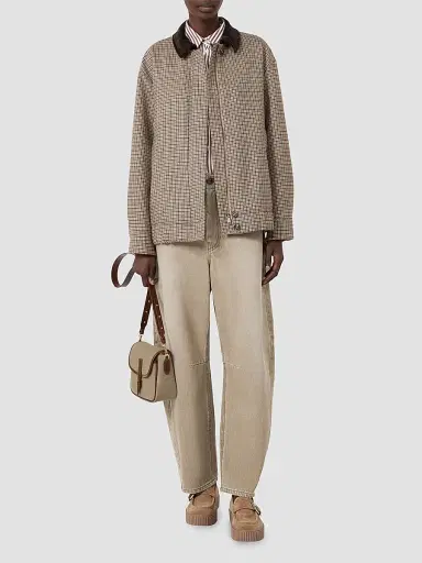 Weekend Max Mara Women's Worn Look Denim Barrel Leg Jeans - Beige | Thumbnail 2 Weekend Max Mara Women's Worn Look Denim Barrel Leg Jeans - Beige | Thumbnail 2