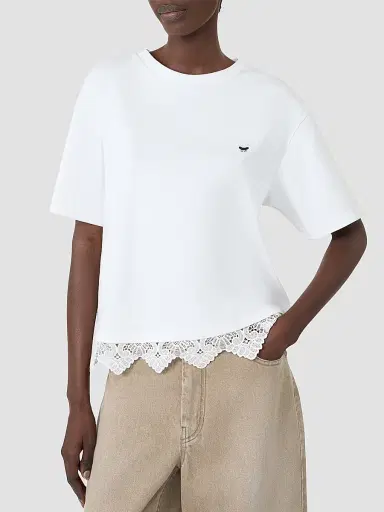 Weekend Max Mara Women's Boxy Fit Cotton T-Shirt - White - Size XL | Thumbnail 5 Weekend Max Mara Women's Boxy Fit Cotton T-Shirt - White - Size XL | Thumbnail 5