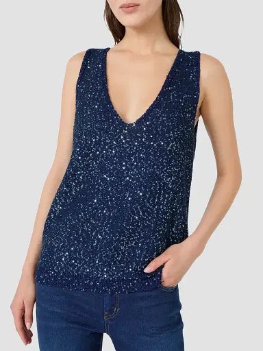 Weekend Max Mara Women's Sleeveless Sweater with Sequin Detail | Thumbnail 5