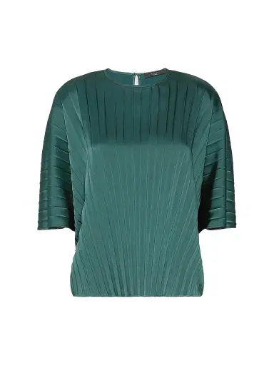 Weekend Max Mara Women's Loose Blouse in Pleated Satin - Dark Green | Thumbnail 1 Weekend Max Mara Women's Loose Blouse in Pleated Satin - Dark Green | Thumbnail 1