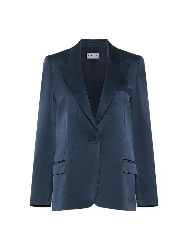 Marella Women's Single Breasted Satin Blazer - Aviation