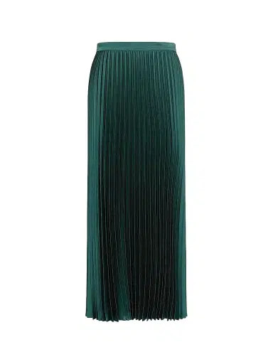 Weekend Max Mara Women's Pleated Satin Skirt - Dark Green - Size 6 | Thumbnail 1 Weekend Max Mara Women's Pleated Satin Skirt - Dark Green - Size 6 | Thumbnail 1