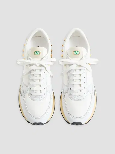 Valentino Garavani Men's Stud Up Sneaker in Leather and Nylon - White | Thumbnail 4